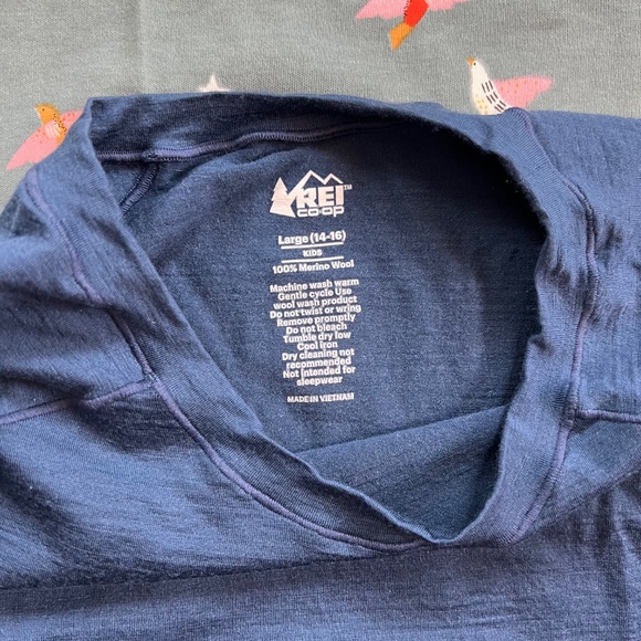 REI, Kids, Merino Midweight Base Layer Top & Bottom, Blue, Size Large (14-16) - Picture 8 of 11